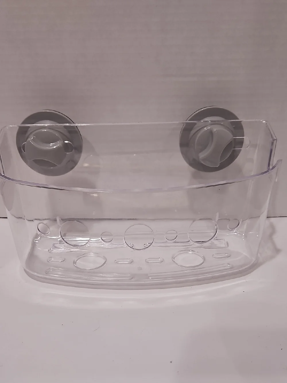 Clear Suction Shower Caddy - Transparent with Gray Suction Cups